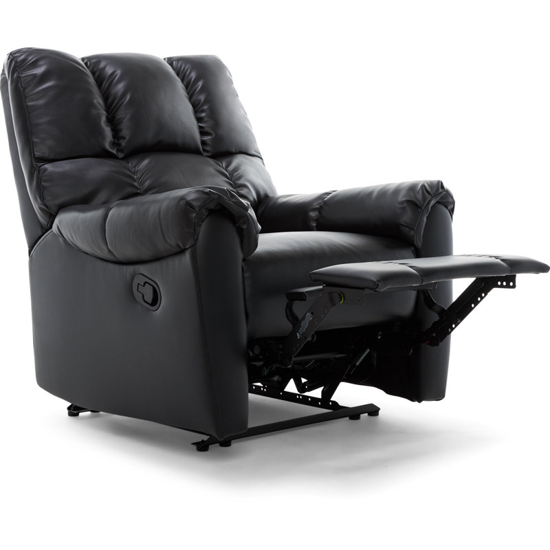 Langston Upholstered Manual Recliner Chair with Padded Arms and Lever Recline