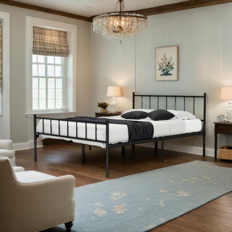 Metal Bed, Full, Black