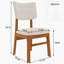 Ensemble de 4 chaises de salle à manger rembourrées ergonomiques de style Mid-Century moderne avec structure en bois d'hévéa robuste, chaises de cuisine antidérapantes pour la salle à manger, la cuisine, le café, beige et brun