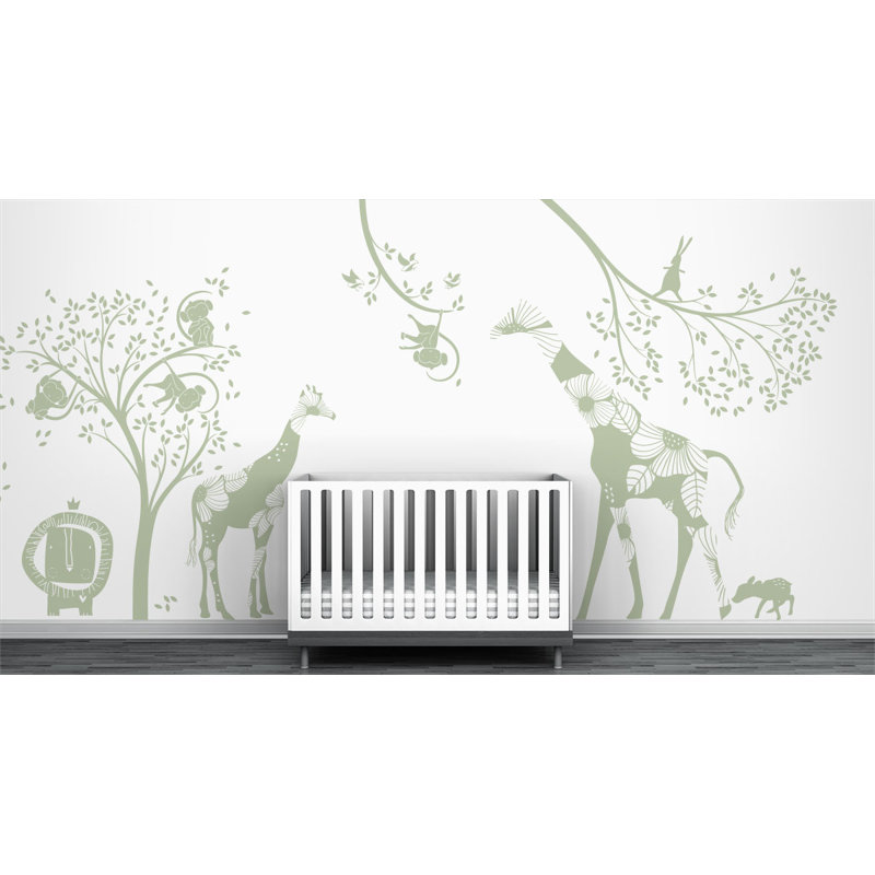 Décalcomanie murale jungle baby, Vert clair
