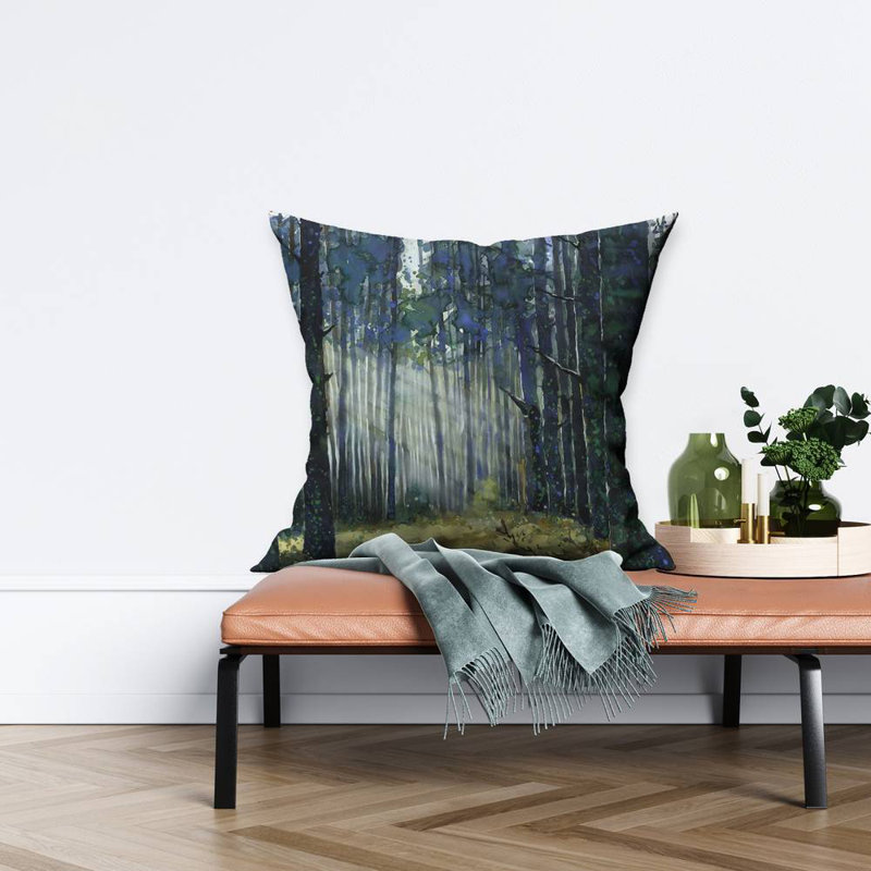 Glow - Trees Illustrative – Throw Pillow Cover Only, Double-Sided Print, Insert Not Included