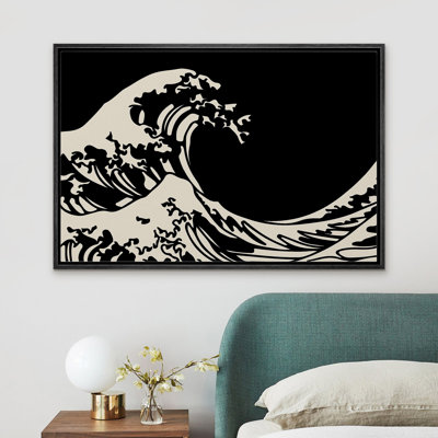 La grande vague, images rétro de style asiatique japonais, estampe numérique sur toile, art mural encadré
