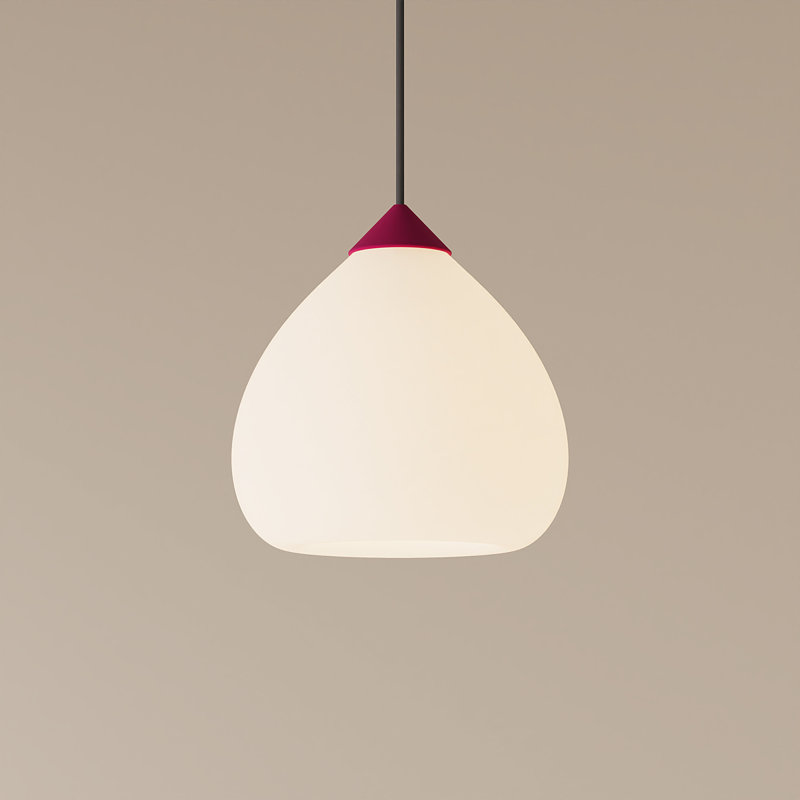Gulp Pendant Light, 14.6" H x 9.45" W x 9.84" D, Black, Blossompink