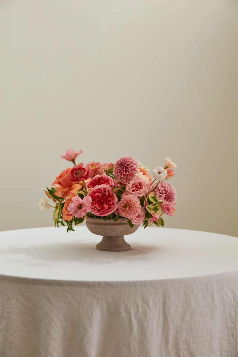Hettie Handmade Ceramic Urn Planter, 4" H x 7" W x 7" D