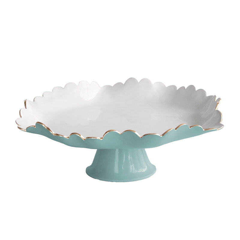 Encanto Aluminum Alloy Cake Stand, Turquoise;White