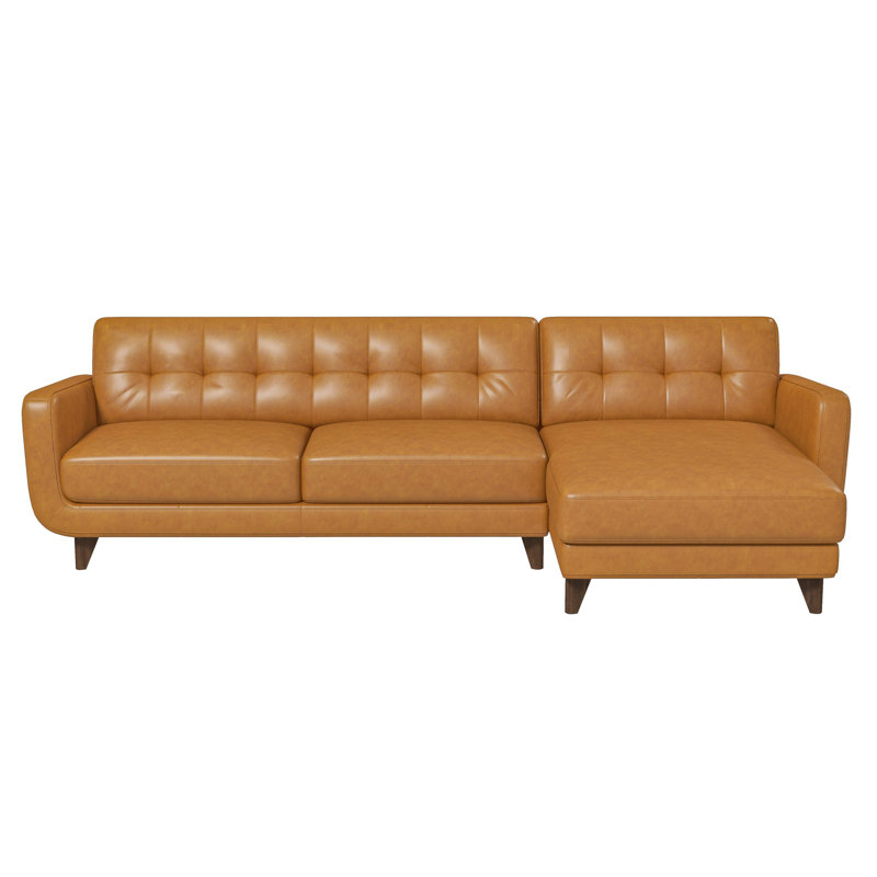 Canapé modulaire en cuir brun clair Allison, Orienté à droite