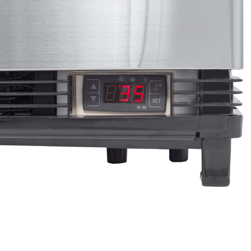 Maxx Cold 4-Sided Glass Merchandiser Refrigerator, Countertop/Floor Display, Black/Stainless Steel