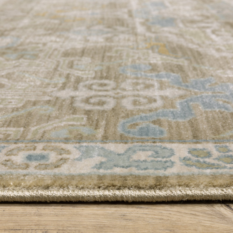 Graicyn Bohemian Medallion Brown/ Teal Area Rug, Runner 2'3" x 7'9"