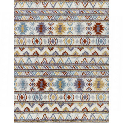Tapis multicolore à poils longs