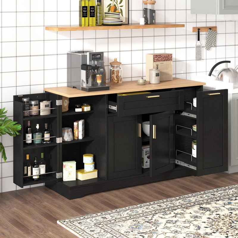 Buffet de rangement multifonctionnel, Noir