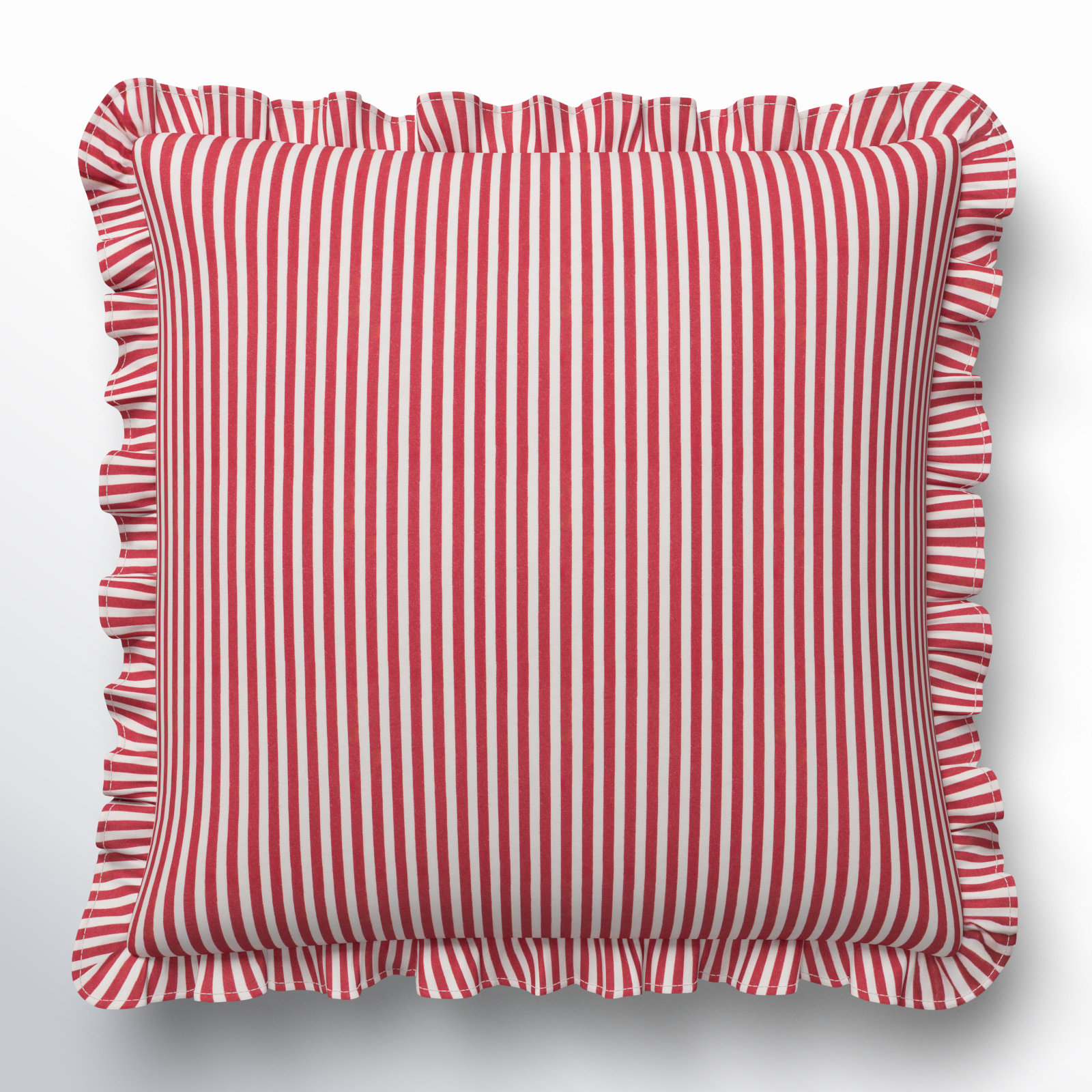 Aneatra Pillow Cover, 20"H x 20"W, Pillow Cover Only - No Insert, Red Striped