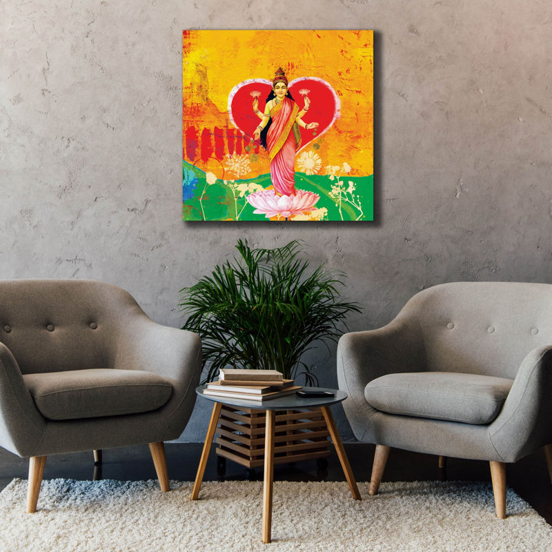 «Lakshimi» par Elena Ray, art mural sur toile, H 37 po x l 37 po x P 1,5 po