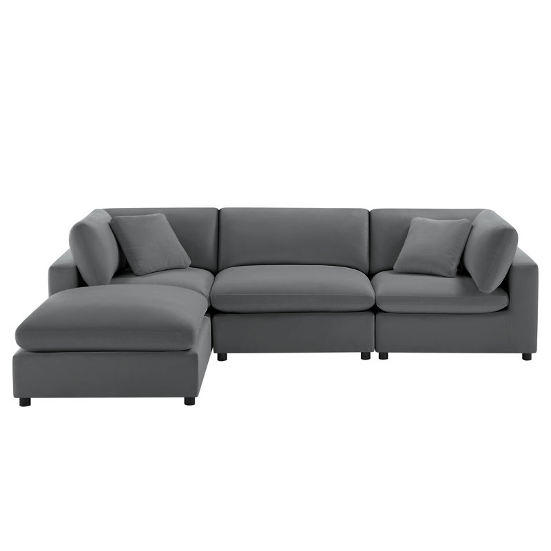 Vinessa Modular Sectional - 4-Piece XL Chofa, Charcoal Performance Polyester