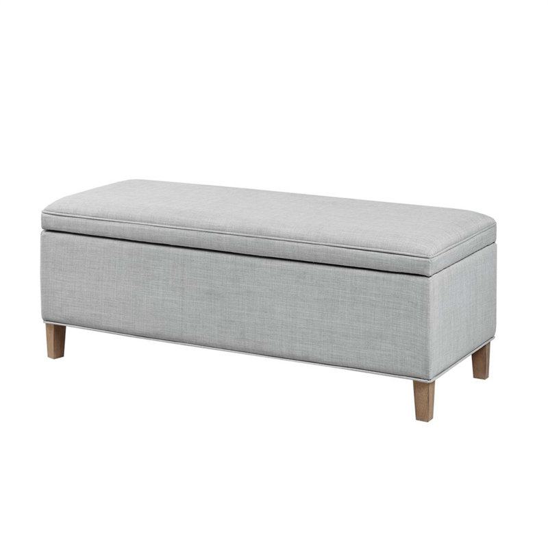 Rectangular Soft Close Storage Bench, Light Gray