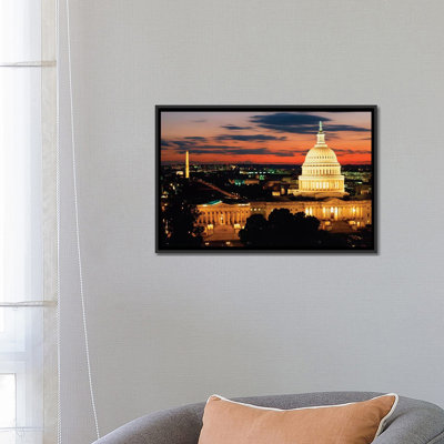 «City Lit Up at Dusk, Washington D.C., USA», impression sur toile