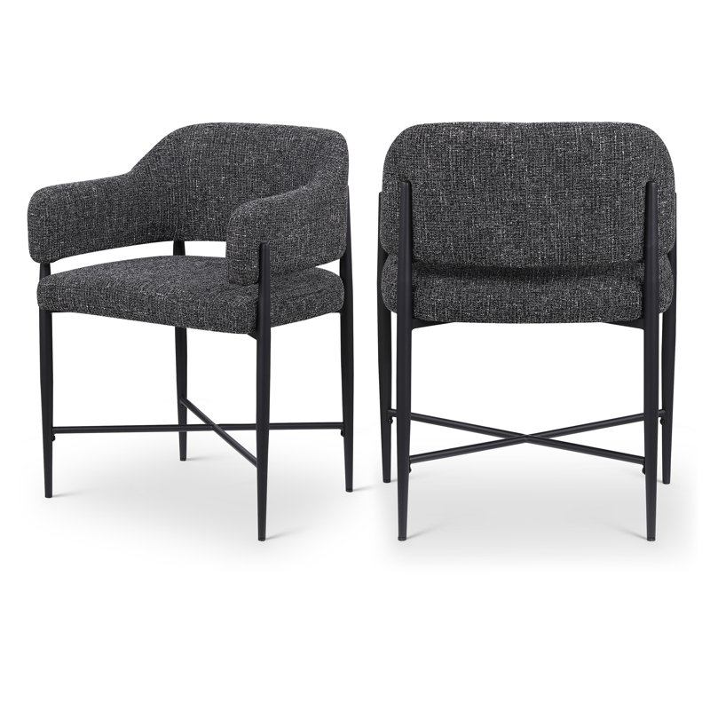 Jacenta Fabric Dining Chair, Black Polyester Fabric