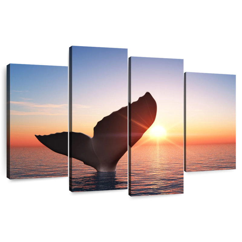 Brampt Whale Tail At Sunset, 27" H x 43" W