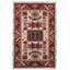Tapis d'intérieur rectangulaire oriental fait main en soie et laine crème bordeaux, noué à la main-115875950