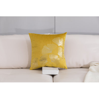  Gold Ginkgo Square Pillow Cover