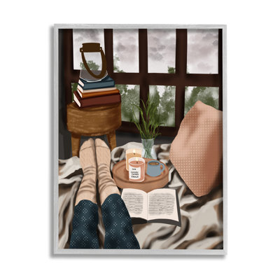 «Relaxing Reading in Bed» par Saba Rauf, reproduction d'art sur toile