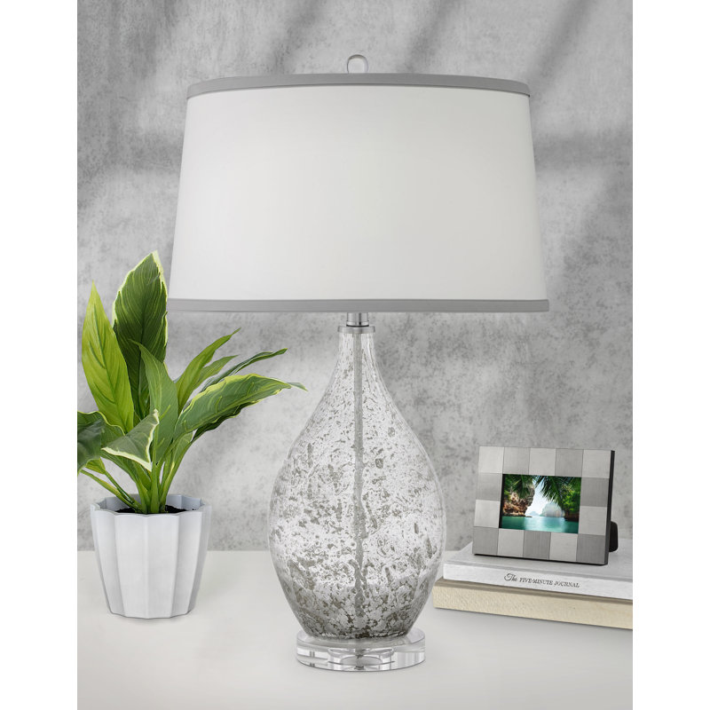 Barletta 28" Gray Speckled Glass Table Lamp