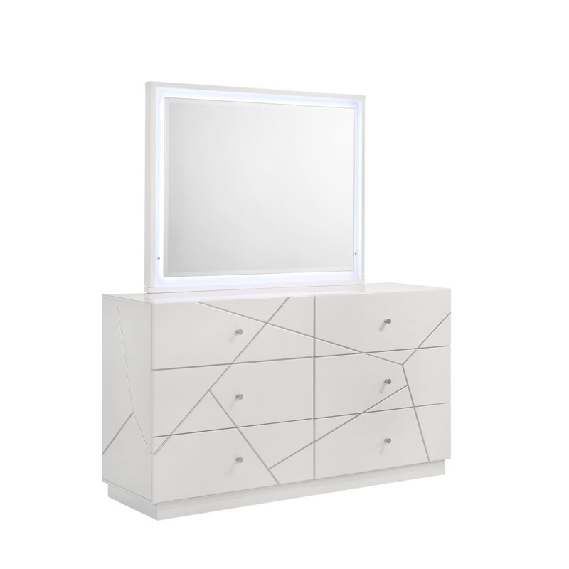 Commode 6 tiroirs à motif géométrique pour la chambre à coucher