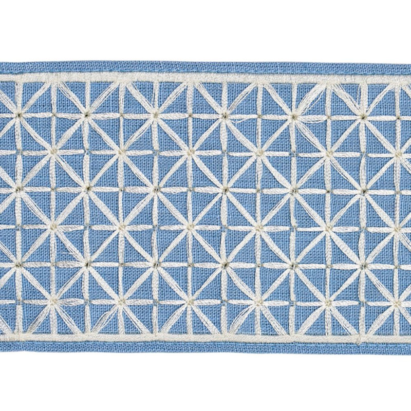 Directoire Fabric, Blue/Ivory