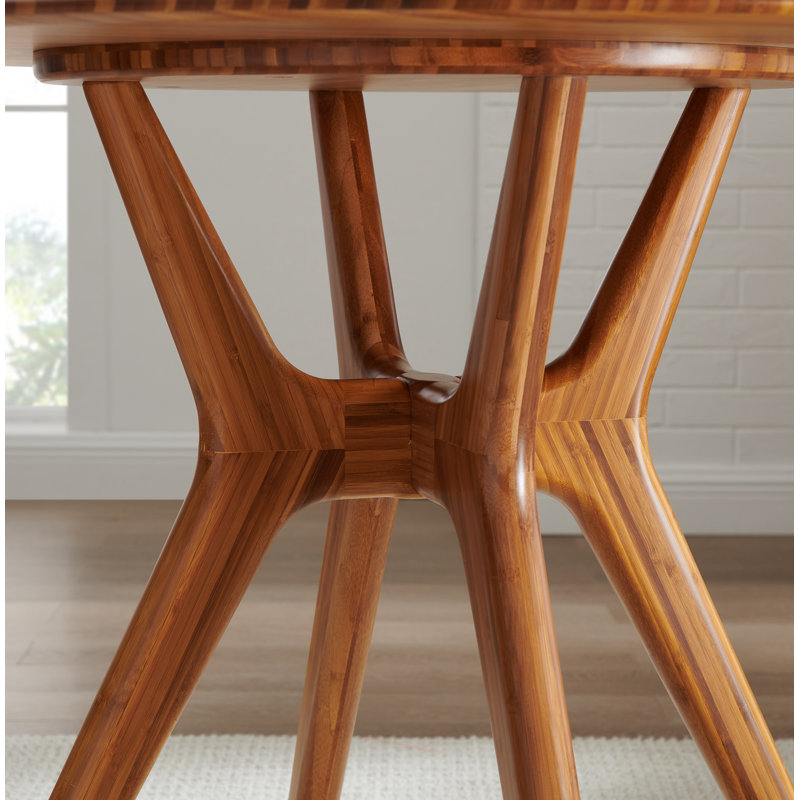 Evangelista Round Solid Wood Dining Table, Amber