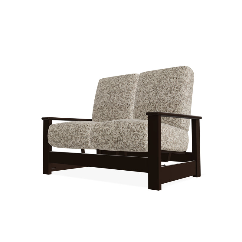 Causeuse à deux places avec siège en polymère Leeward, Tissage uni cendre coulée Sunbrella®, Kona