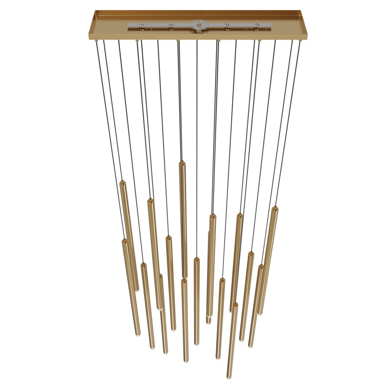 17 - Light LED Pendant, Antique Brass