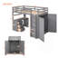 Lit mezzanine simple avec tiroirs, bureau et garde-robe-1782893907