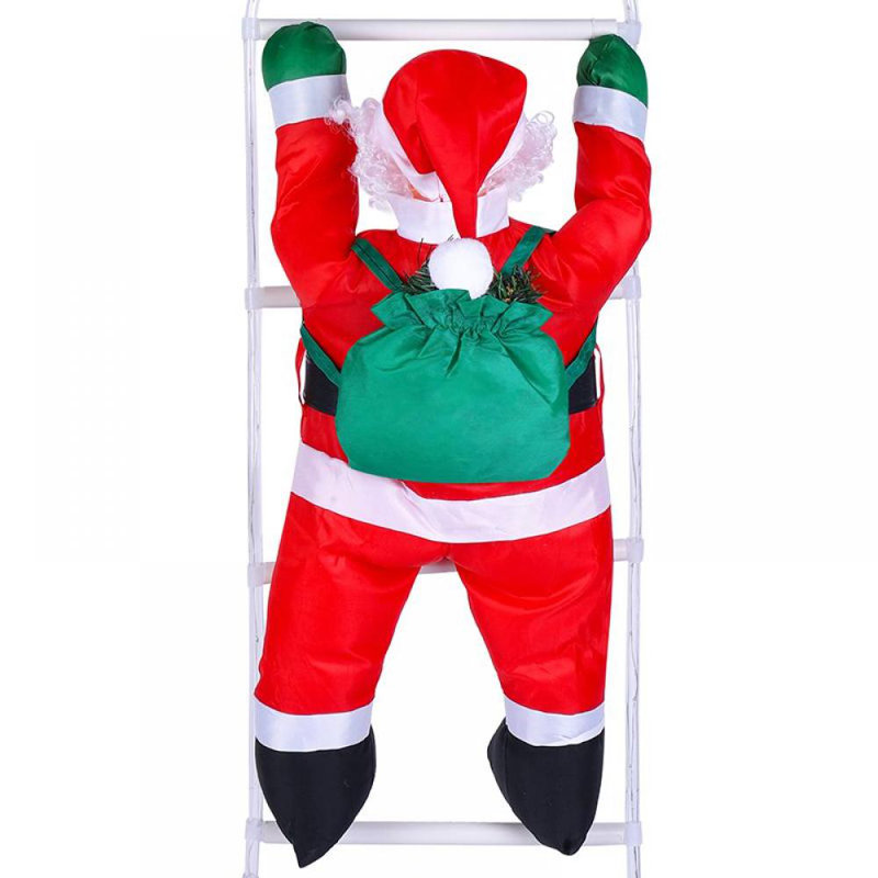 Père Noël à DEL sur échelle, H 35,4 po x l 16 po x P 14 po, Blanc chaud