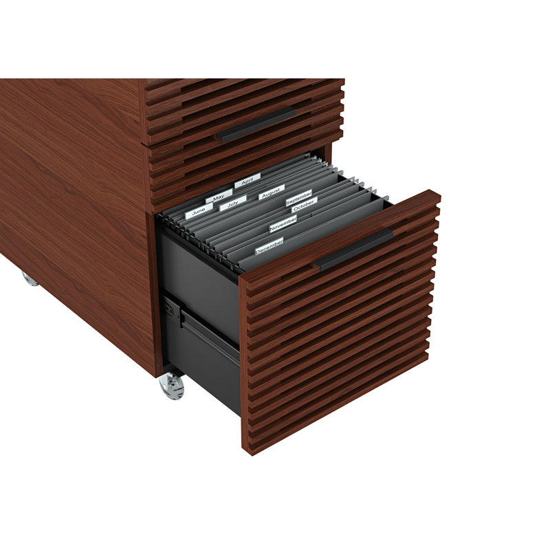 Corridor 15.5'' Wide 3 -Drawer Mobile File Cabinet, Chocolate Stained Walnut