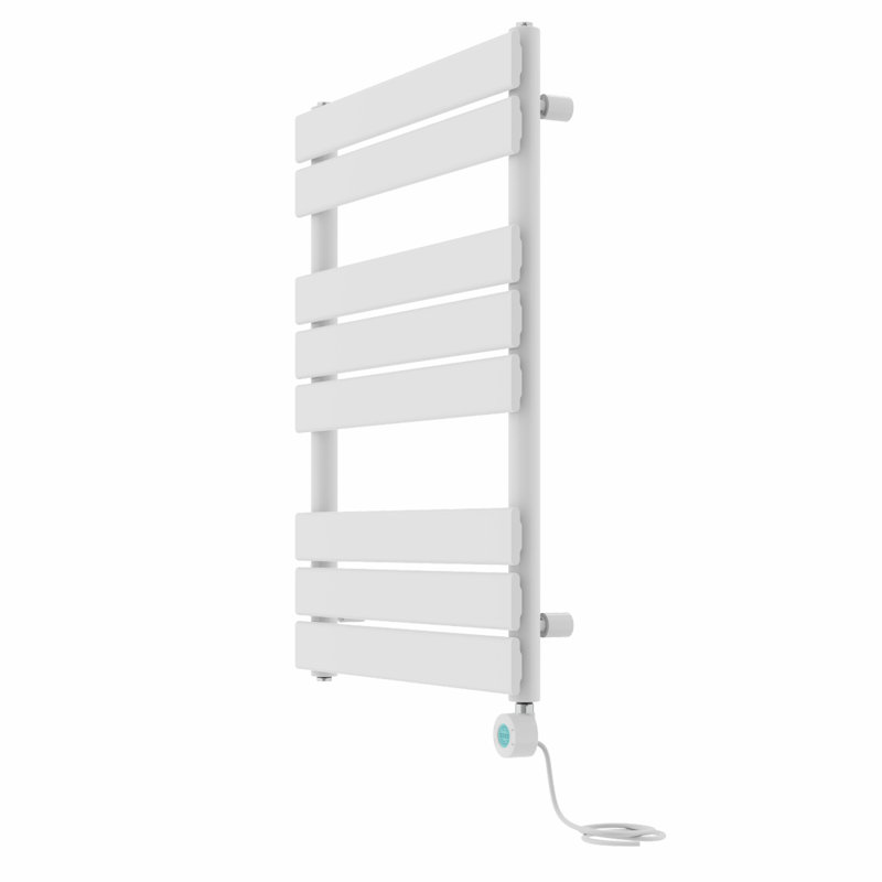 Flat Panel Towel Rail Heated Towel Rails, 80cm H x 60cm W x 6.2cm D, White