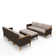 Ensemble de mobilier d'extérieur en osier 8 pièces, ensemble modulaire avec coussins et table de foyer Argyri