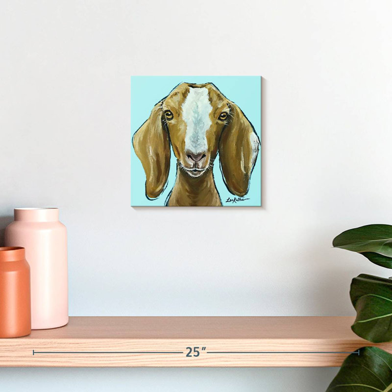 Goat Square Blue, 10" H x 10" W