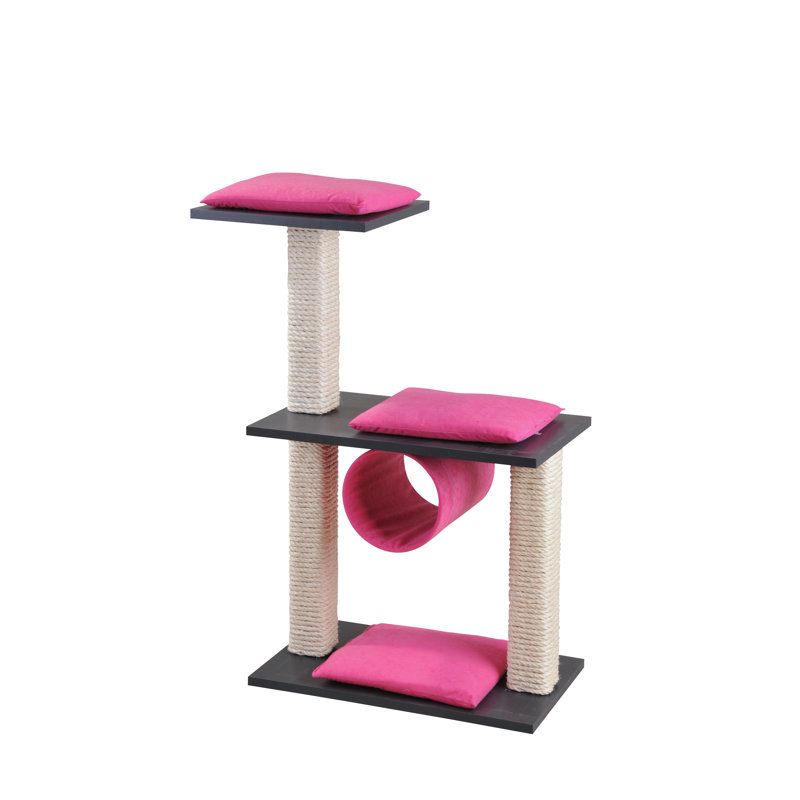 Sheila 86cm H Cat Tree, Anthracite/Pink