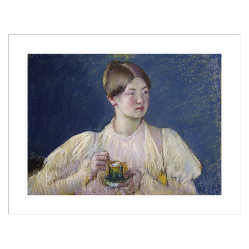 «La Tasse de thé» par Mary Cassatt, impression giclée encadrée, H 32,33 po x l 41,5 po