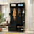 Hall Tree With 6 Hooks, Entryway Bench With Storage, Coat Hanger Rack For Entrance & Hallway, Black