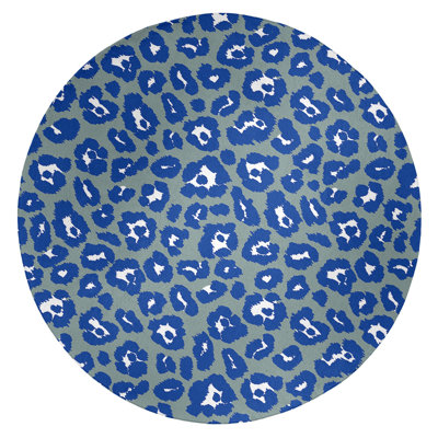 Imprimé animal gris/bleu/Tapis décoratif blanc