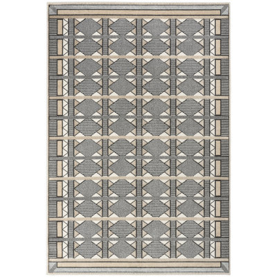 Ebern Designs Reimann Ivory Multicolor Modern Indoor Rug