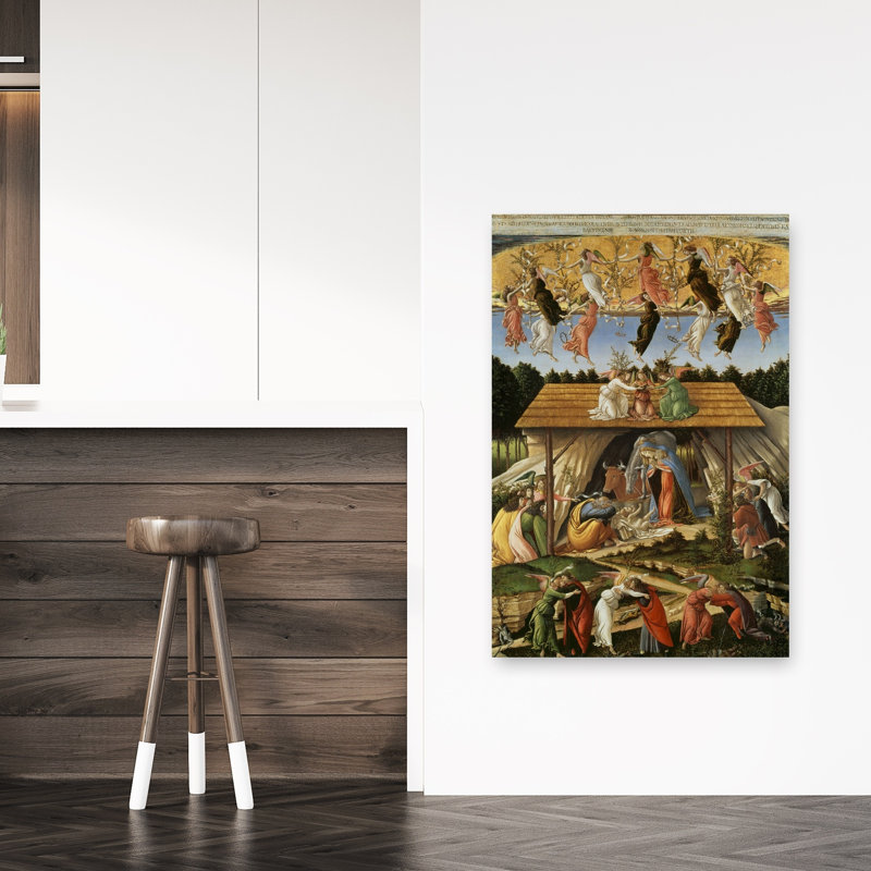 Nativité mystique, estampe d'art mural contemporain abstrait de 1500, H 48 po x l 32 po