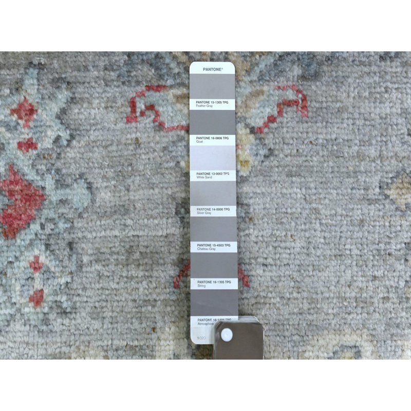Tapis de couloir gris en laine noué à la main 2 pi 10 po x 17 pi Angora Oushak 7C45D3937A0B49259172DD69413D45C2