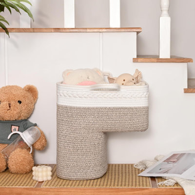 Woven Stair Basket, Stair Baskets For Wooden Stairs, Carpeted Stairs Storage Basket
