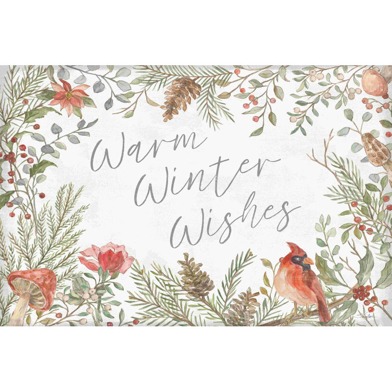 «Woodland Christmas I» par Silvia Vassileva, art textuel sur toile tendue, H 12 po x l 18 po