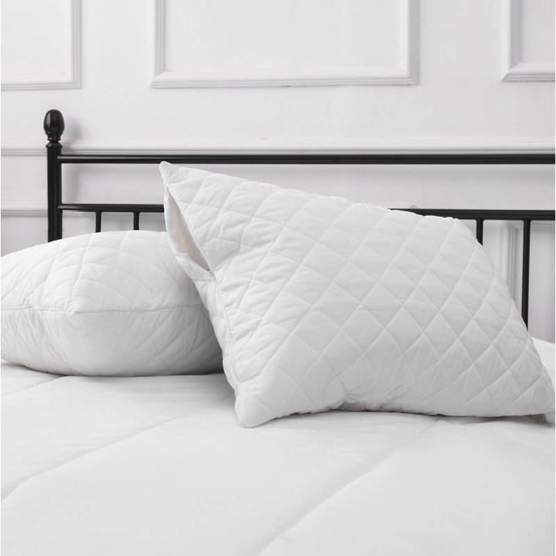  Cotton Blend Zipper Pillow Protector, Standard