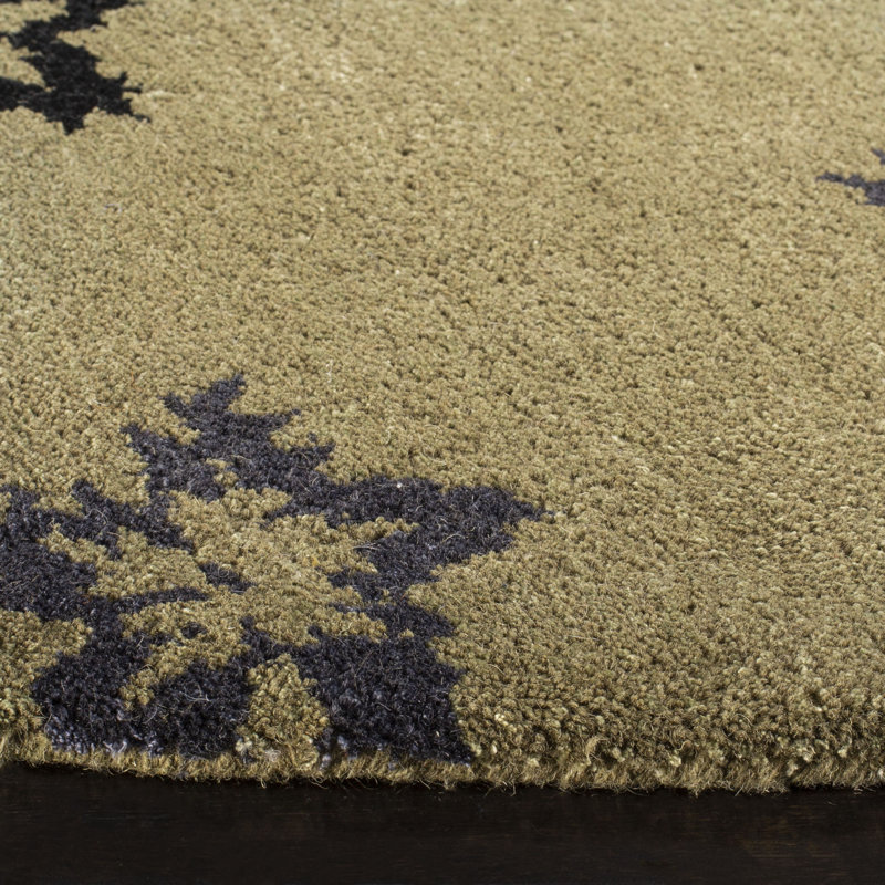 Tapis floral en laine touffeté à la main Soho, Rectangle 9 pi 6 po x 13 pi 6 po