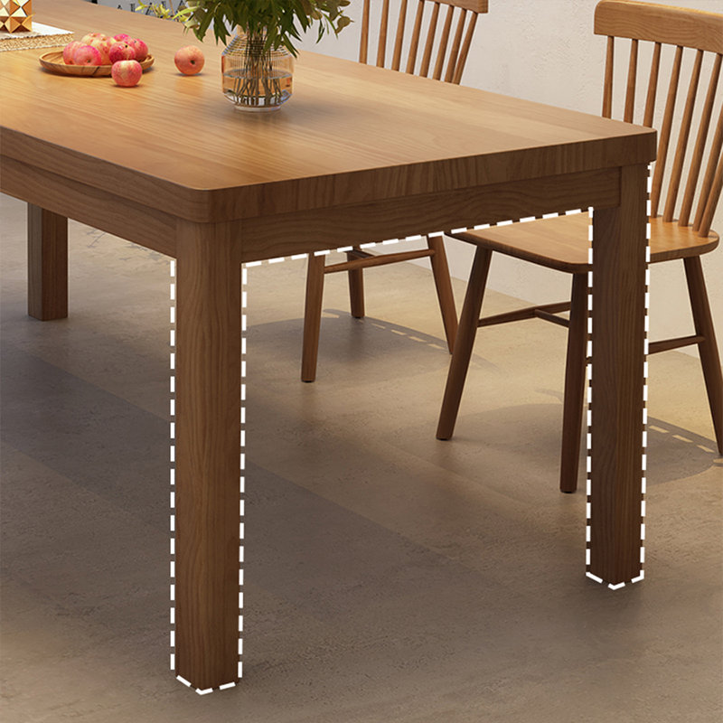 Burlywood Rectangular Solid Wood Dining Table, 29.53”H x 62.99”L x 27.56”W