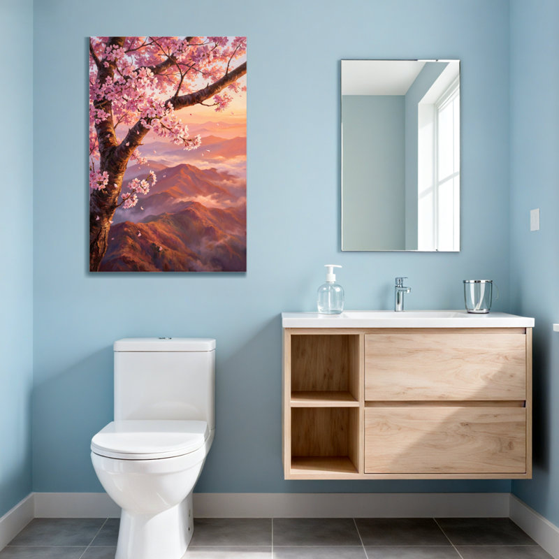 Plantes et fleurs, art de paysage de montagne avec fleurs de cerisier