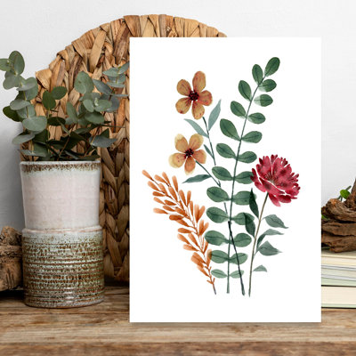 Aquarelle rustique, fleurs délicates, art abstrait d'automne